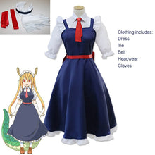 Load image into Gallery viewer, Anime Toru Cosplay Costume Miss Kobayashi&#39;s Dragon Maid Toru Wig and Dress Dragon Tail Accessories Halloween Carnival Costumes - CosCouture
