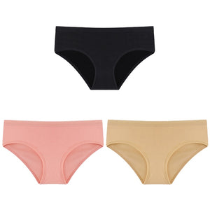 CINOON 3PCS/Set Women&#39;s Panties Cotton Underwear Solid Color Briefs Girls Low-Rise Soft Panty Women Underpants Female Lingerie