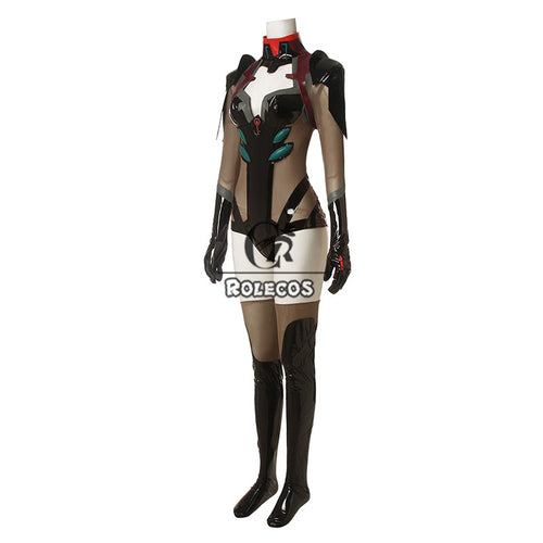ROLECOS Rei Ayanami Cosplay Anime EVA Cosplay Costumes Ayanami Rei Cosplay Black Bodysuit Sexy Jumpsuit Costume Full Set - CosCouture