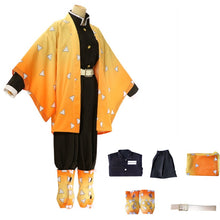 Load image into Gallery viewer, Anime Demon Slayers Kimetsu no Yaiba Agatsuma Zenitsu Cosplay Costume Women Kimono Uniform Halloween Christmas Party clothes
