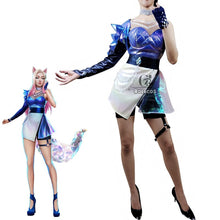 Load image into Gallery viewer, ROLECOS Game LOL KDA Cosplay Costume Ahri Cosplay Costume Women Sexy KDA All Out Ahri Comtume Halloween Dress Shorts Full Set - CosCouture
