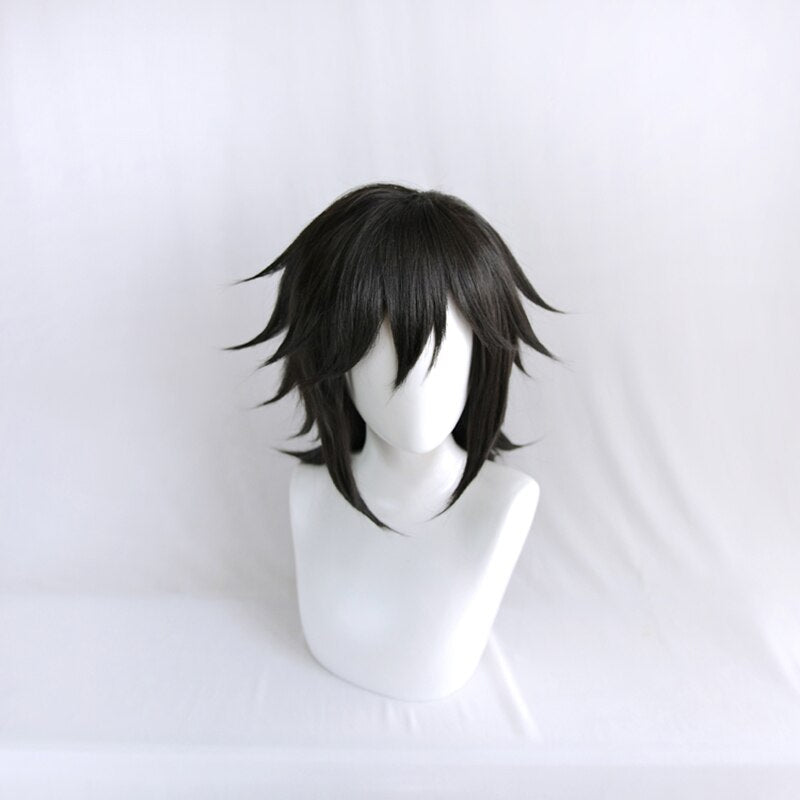Demon Slayer Kimetsu no Yaiba Tomioka Giyuu Black Ponytail Wig Cosplay Costume Men Women Heat Resistant Synthetic Hair Wigs - CosCouture