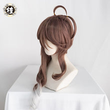 Load image into Gallery viewer, UWOWO Game Arknights Eyjafjalla Cosplay Wig 80cm Brown Silver Gray Gradient Wavy Hair Cosplay Wig - CosCouture
