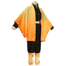 Load image into Gallery viewer, Anime Demon Slayers Kimetsu no Yaiba Agatsuma Zenitsu Cosplay Costume Women Kimono Uniform Halloween Christmas Party clothes
