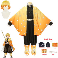 Load image into Gallery viewer, Anime Demon Slayers Kimetsu no Yaiba Agatsuma Zenitsu Cosplay Costume Women Kimono Uniform Halloween Christmas Party clothes
