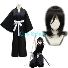 Load image into Gallery viewer, Cos School Bleach Kuchiki Rukia Cosplay Costume Rukia Kuchiki Wigs and Kimono Uniform Sets Die Pa Bleach Costumes - CosCouture
