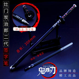 1pcs Anime Demon Slayer Kimetsu No Yaiba Gel Pen Kamado Tanjirou Nezuko Ballpoint Pen 0.5 Black Refill Pens Weapon sword sword - CosCouture