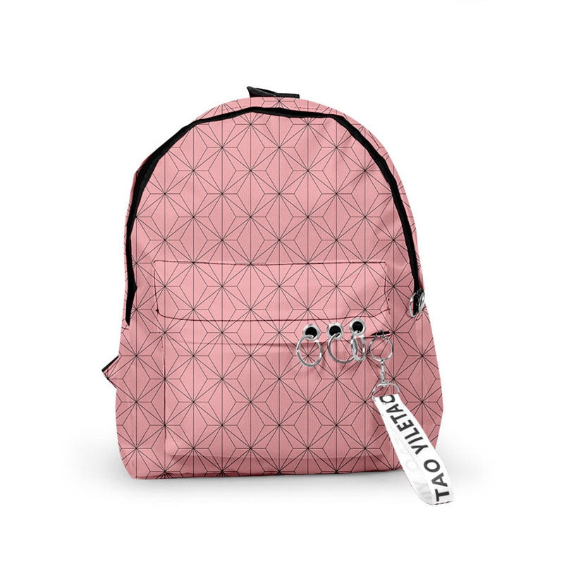 Demon Slayer Kimetsu no Yaiba School Bag Kamado Tanjirou Backpack Canvas Bag Women Men Tomioka Giyuu Travel Notebook Bag Cosplay - CosCouture