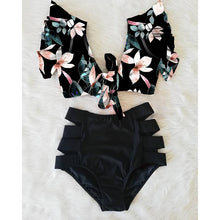 Load image into Gallery viewer, High Waist Ruffled Sexy Bikini Set 2022 Flounce Biquini Swimwear Women Two Pieces Swimsuit Floral Beachwear V-Neck Bathing Suit
