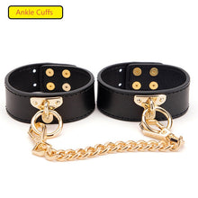 Load image into Gallery viewer, BLACKWOLF BDSM Bondage Kits Genuine Leather Restraint Set Handcuffs Collar Gag Rabbit Vibrators Adult Sex Toys For Women Couples
