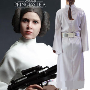 Princess Leia Slave Cosplay Costume White Long Dress Robe Gown Sets - CosCouture