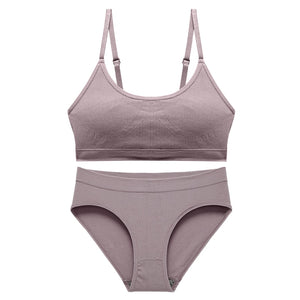 CINOON Seamless Bra Set  Push Up Bra+ Pantys Brassiere Fitness Underwear Lingerie Women&#39;s Soft Comfort Sexy Stretchy Tank Suit