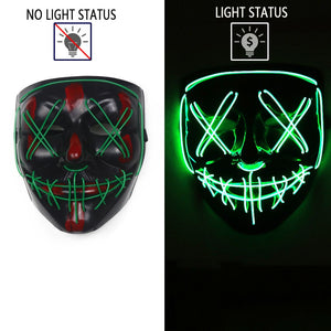LED Mask Cosplay DJ Party Neon Light Up Masks Masquerade Carnival Costume Props - CosCouture