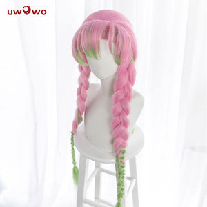 UWOWO Kanroji Mitsuri Wig Kimetsu No Yaiba Demon Slayer Cosplay Pink Synthetic Heat Resistant Hair - CosCouture