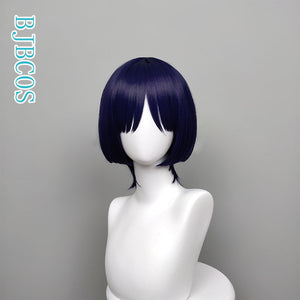 Genshin Impact Cosplay Scaramouche 30cm Wig Purple Wig Cosplay Anime Wigs Heat Resistant Synthetic Wigs Halloween