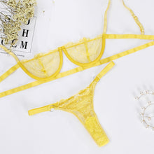 Load image into Gallery viewer, Yimunancy 2-Piece Lace Bra Set Women Unlined Bra Underwire + Panty Underwear Set Ladies 16 Colors Sexy Lingerie Set
