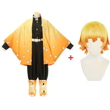 Load image into Gallery viewer, Anime Demon Slayers Kimetsu no Yaiba Agatsuma Zenitsu Cosplay Costume Women Kimono Uniform Halloween Christmas Party clothes
