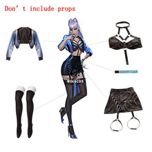 Load image into Gallery viewer, ROLECOS Game LOL KDA Cosplay Costume Evelynn Cosplay Costume Women Sexy KDA All Out Evelynn Comtume Halloween Bra Skirt Full Set - CosCouture

