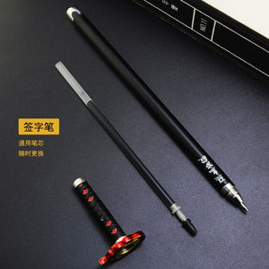 1pcs Anime Demon Slayer Kimetsu No Yaiba Gel Pen Kamado Tanjirou Nezuko Ballpoint Pen 0.5 Black Refill Pens Weapon sword sword - CosCouture