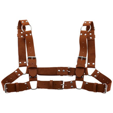Load image into Gallery viewer, Women Men Sexy Punk Chest Harness Adjustable Caged Metal Body Chain PU Leather Choker Statement Necklace Party Clubwear
