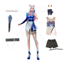 Load image into Gallery viewer, ROLECOS Game LOL KDA Cosplay Costume Ahri Cosplay Costume Women Sexy KDA All Out Ahri Comtume Halloween Dress Shorts Full Set - CosCouture
