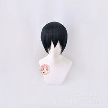 Load image into Gallery viewer, Haikyuu!! Kageyama Tobio Black Blue Short Wig Cosplay Costume Heat Resistant Synthetic Hair Haikiyu Karasuno Men Women Wigs - CosCouture
