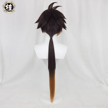 Load image into Gallery viewer, Cosplay Wig Zhongli Game Genshin Impact Gradient Long Braid 100cm Dark Brown Gradient Orange Hair Heat Resistant - CosCouture
