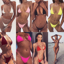 Load image into Gallery viewer, 2021 Hot Spring Scheming Swimsuit Sexy Bandage Bikinis Mini Bikini Three-Point Solid Lace-up Swimsuit
