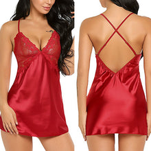 Load image into Gallery viewer, Women&#39;s Sexy Lace Satin Nightdress Women&#39;s Lingerie Pajamas Set Babydoll Sexy Costumes Erotic Hot Dresses Exotic Pajamas
