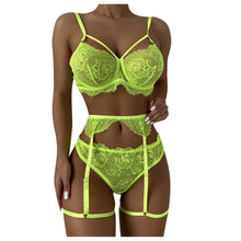 Load image into Gallery viewer, Hot Erotic Sexy Lingerie Set Women Push Up Bra Garter Set Lace Backless Straps Transparent Underwear Sets Plus Size Lenceria
