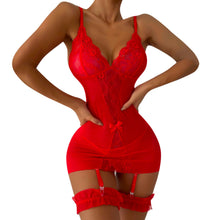 Load image into Gallery viewer, Hot Erotic Sexy Lingerie Set Women Push Up Bra Garter Set Lace Backless Straps Transparent Underwear Sets Plus Size Lenceria
