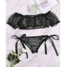 Load image into Gallery viewer, Sensual Lingerie Woman Sexy Bra Set See Through Exotic Sets Babydoll Lingerie Floral Off Shoulder Bralette Ruffle Sexy Underwear
