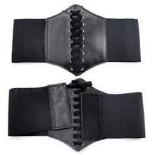 Load image into Gallery viewer, Black Body Shapewear Women Gothic Clothing Underbust Waist Cincher Trainer Pu Leather Elastic Sexy Bridal Corsets and Bustiers
