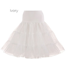 Load image into Gallery viewer, Free Short Organza Halloween Petticoat Lolita Rockabilly Ruffle Vintage Women&#39;s 50s Crinoline Tutu Underskirt 26&quot; For Cosplay
