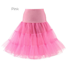 Load image into Gallery viewer, Free Short Organza Halloween Petticoat Lolita Rockabilly Ruffle Vintage Women&#39;s 50s Crinoline Tutu Underskirt 26&quot; For Cosplay
