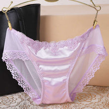 Load image into Gallery viewer, Sexy Lace Knickers Women Underwear Briefs Seamless Panties Shiny Satin Lady
