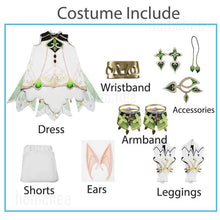 Load image into Gallery viewer, Genshin Impact Nahida maid Cosplay Costume Lesser Lord Kusanali Wig Cute style Dress Nahida Genshin Cosplay for Women Kids
