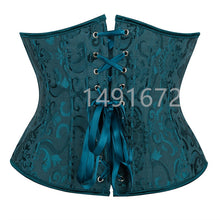 Load image into Gallery viewer, Green Corset Underbust Bustier Sexy Waist Cincher Vintage Corselet Top Women Lace Gothic Plus Size Victorian Costume Lingerie
