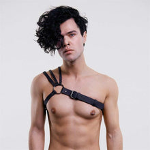 Load image into Gallery viewer, Fetish Men Sexual Chest Leather Harness Belts Adjustable BDSM Gay Body Bondage Harness Strap Rave Gay Clothing for Adult Sex
