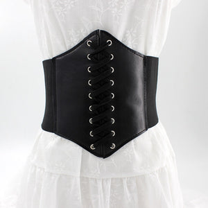 Black Body Shapewear Women Gothic Clothing Underbust Waist Cincher Trainer Pu Leather Elastic Sexy Bridal Corsets and Bustiers