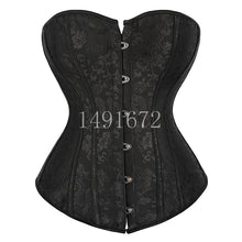 Load image into Gallery viewer, Corset Top for Women Lingerie Sexy Bustiers Overbust Gothic Clothes Halloween Vintage Plus Size Espartilho Mujer Black White
