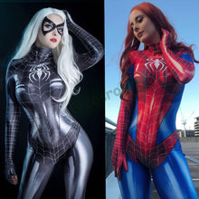 Load image into Gallery viewer, Spiderman Cosplay Woman Sexy Zentai Suit Spandex Bodysuit Superhero Zentai Costume Halloween Carnival Party Fancy Dress Jumpsuit
