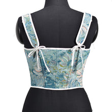 Load image into Gallery viewer, Short Lace Up Overbust Corset Crop Top 2022 Fashion Embroidery Straps Cami Cropped Top for Women
