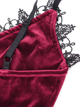 Load image into Gallery viewer, Goth Dark Mall Gothic Harajuku Velvet Camis Black Lace Trim Emo Alternative Aesthetic Crop Tops Women Backless Sexy Strap Tanks
