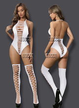 Load image into Gallery viewer, crochet Fishnet Bodystocking white Lingerie Babydoll Underwear tassels Chemises Cosplay Teddies Bodysuits sexy dress for sex
