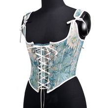 Load image into Gallery viewer, Short Lace Up Overbust Corset Crop Top 2022 Fashion Embroidery Straps Cami Cropped Top for Women
