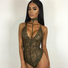 Load image into Gallery viewer, Porn Body Stocking Erotic Bodysuit Babydoll Plus Size Lace Backless Teddy Sexy Lingerie Women Mesh Fishnet Sex Dress Mujer
