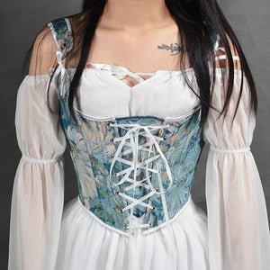 Short Lace Up Overbust Corset Crop Top 2022 Fashion Embroidery Straps Cami Cropped Top for Women
