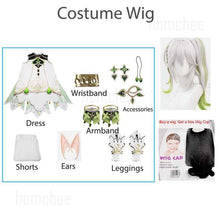Load image into Gallery viewer, Genshin Impact Nahida maid Cosplay Costume Lesser Lord Kusanali Wig Cute style Dress Nahida Genshin Cosplay for Women Kids
