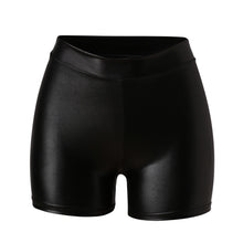 Load image into Gallery viewer, 2022 Sexy Womens Shorts Shiny Elastic High Waist Shiny Faux PU Leather Short Pants Slim Hot Dance Clubwear Mini Shorts
